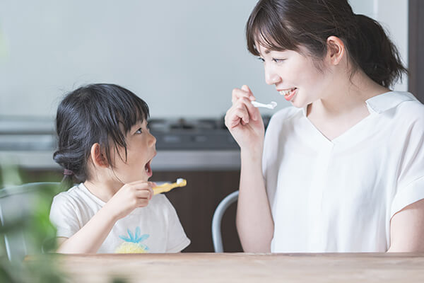 親子で歯磨き